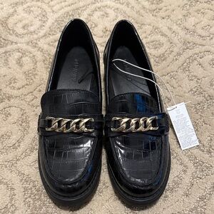 Old Navy 🆕 Black Croc-Embossed Loafers NWT 6.5